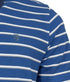 Polo piqué bleu roi à rayure blanc / gris